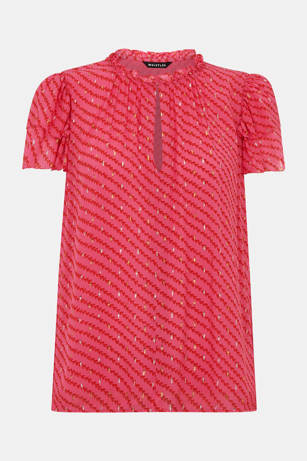Diagonal Leaf Print Top