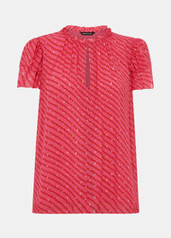 Diagonal Leaf Print Top