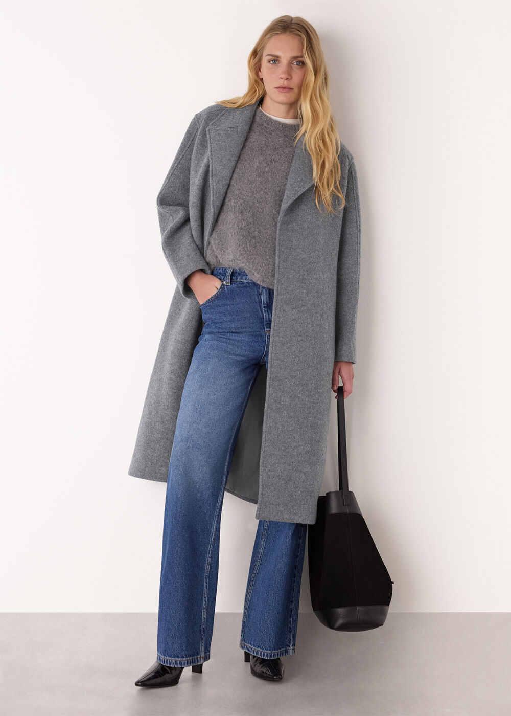 Long Belted Wool Coat