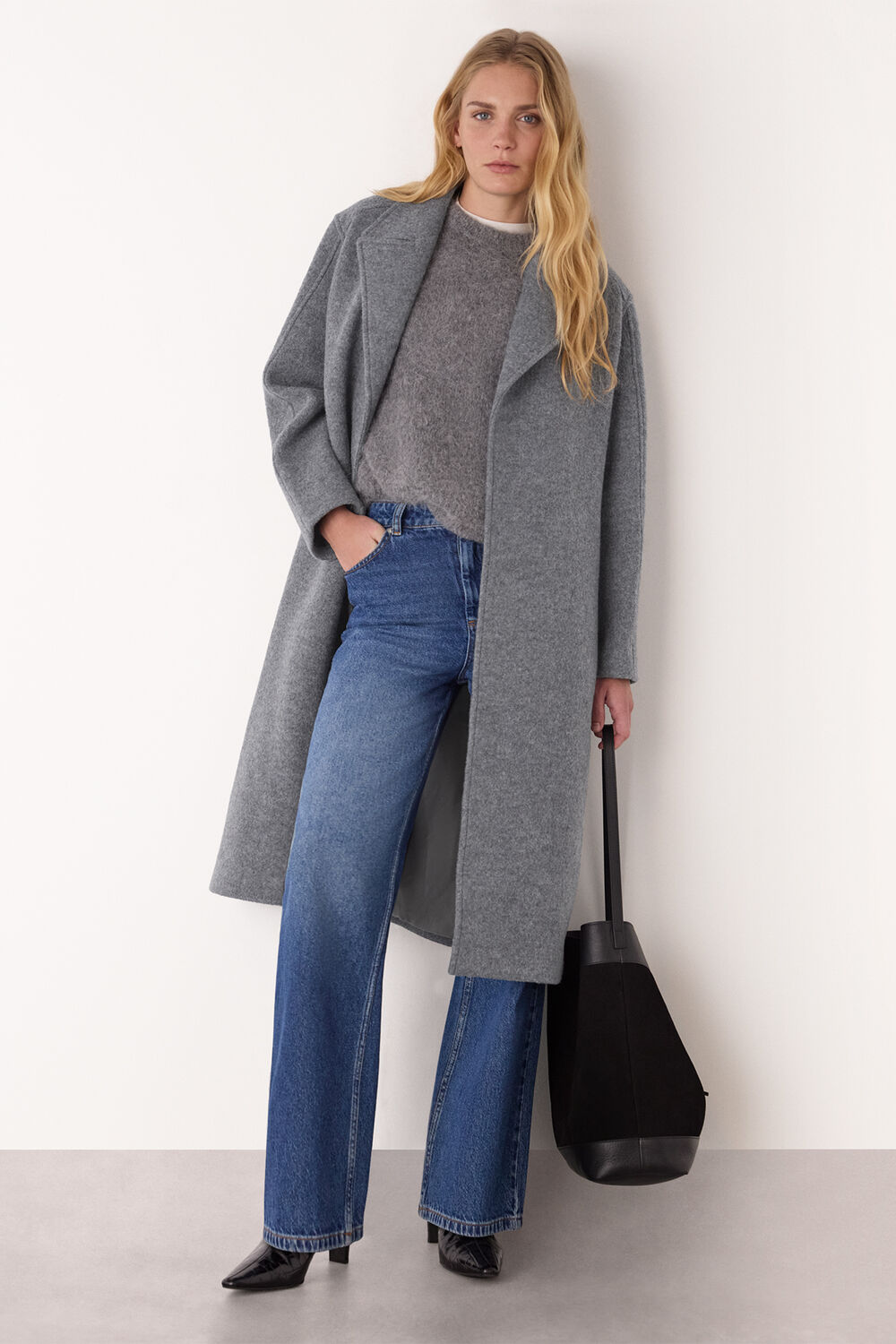 Long Belted Wool Coat