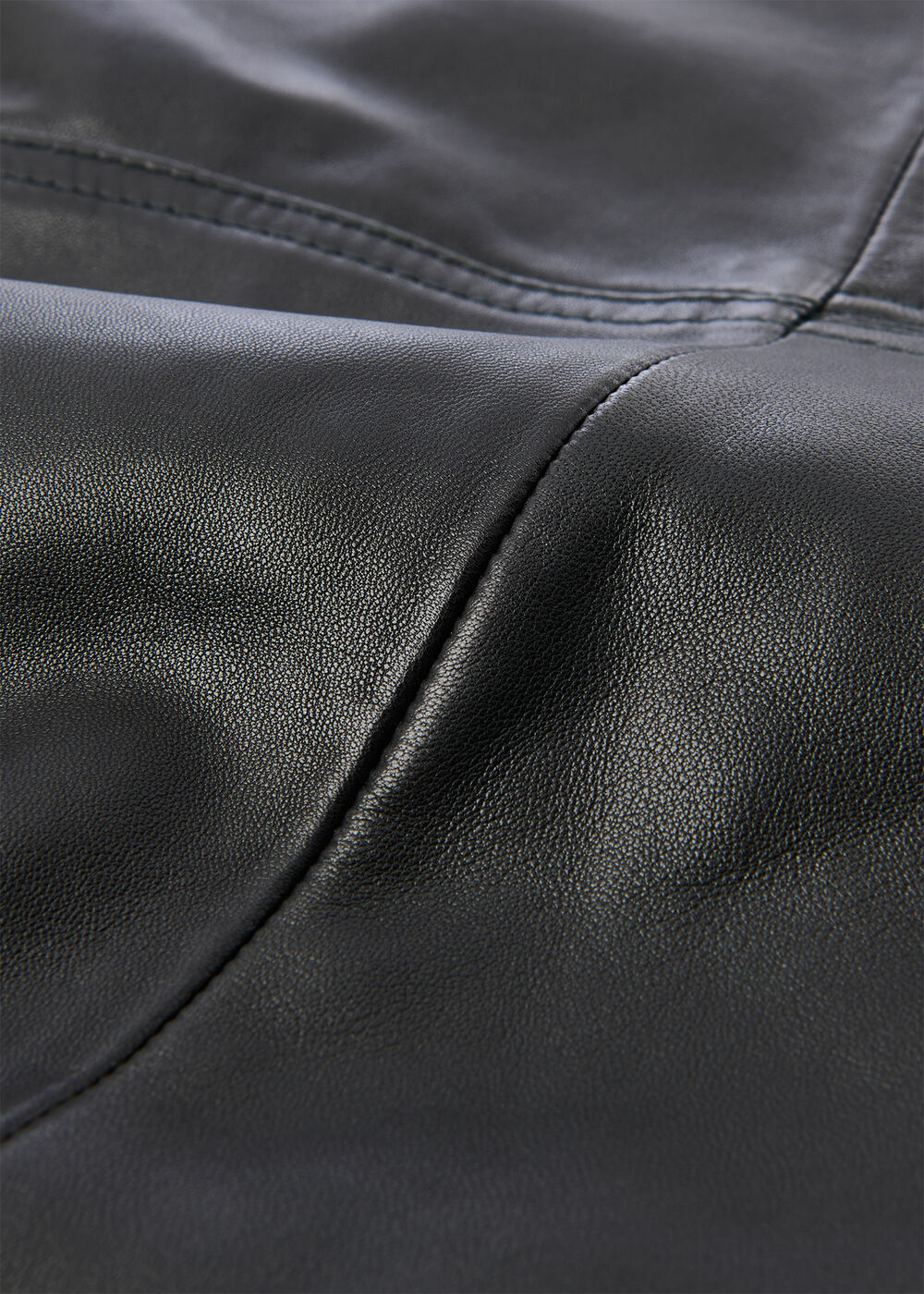 Leather Front Split Midi Skirt