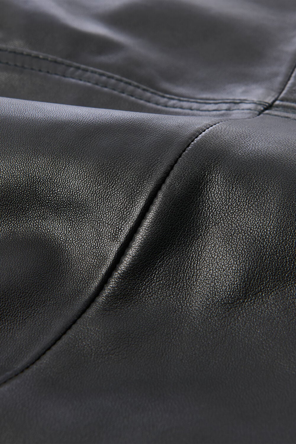 Leather Front Split Midi Skirt