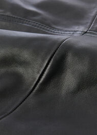 Leather Front Split Midi Skirt
