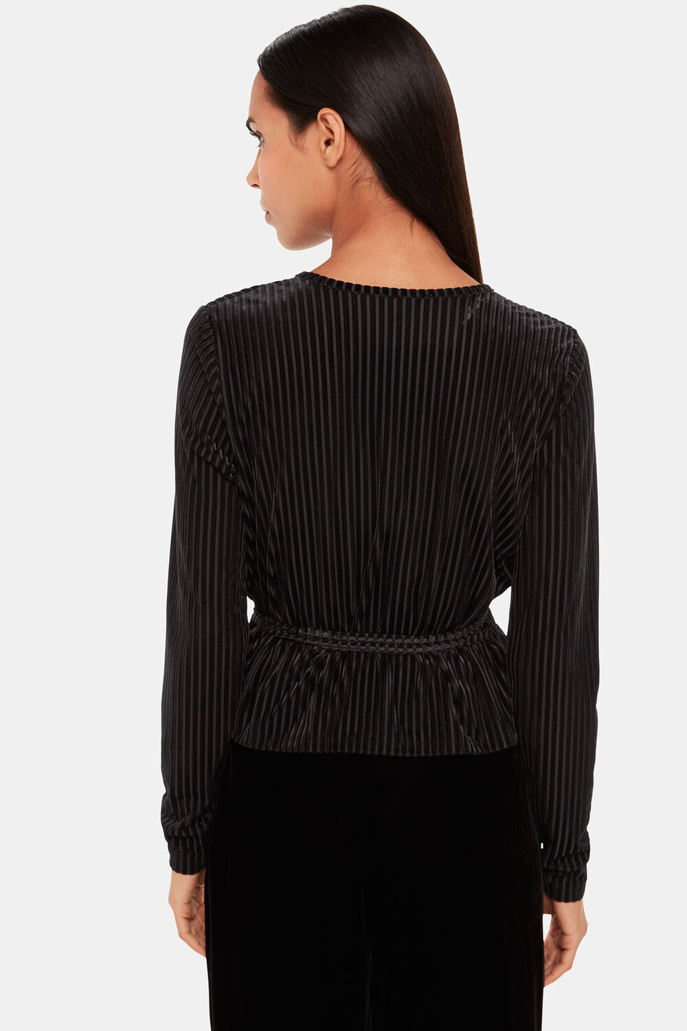 Velvet Stripe Wrap Cardigan