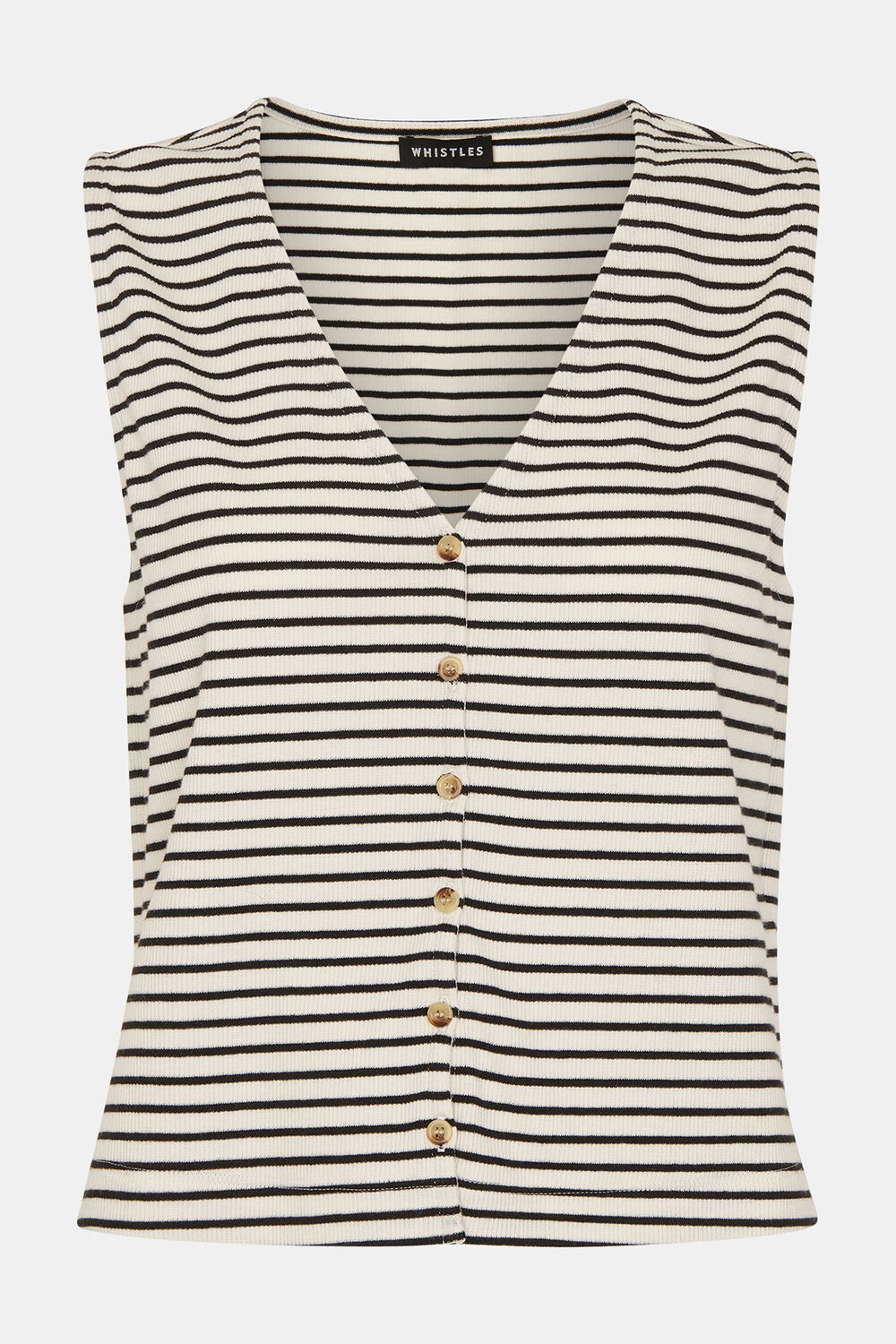 Button Up Stripe Rib Tank
