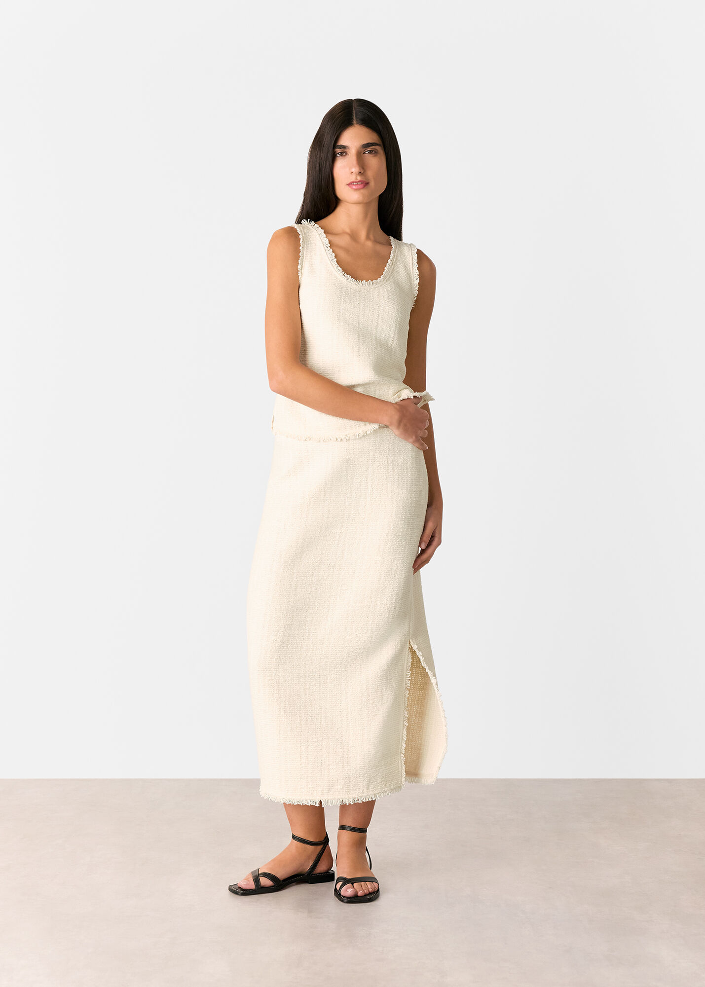 Ivory Lucie Boucle Tank | WHISTLES | Whistles US |