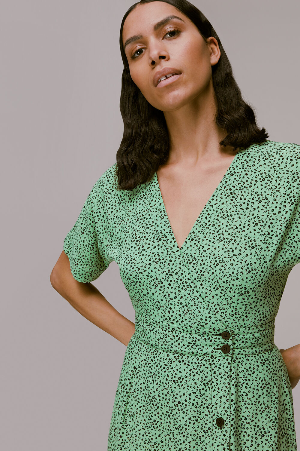 Ink Leopard Print Midi Dress