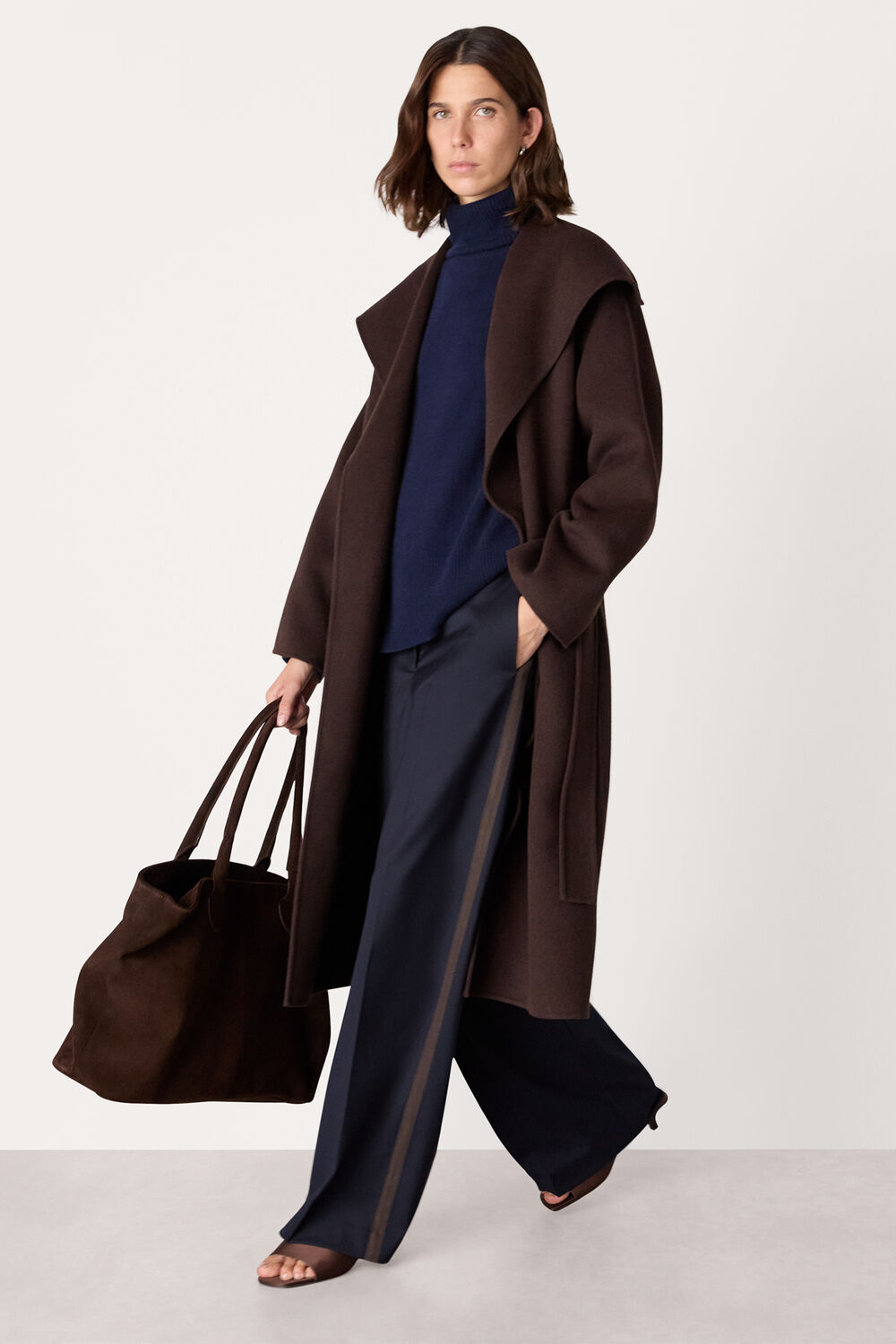 Chocolate Cosima Double Face Coat