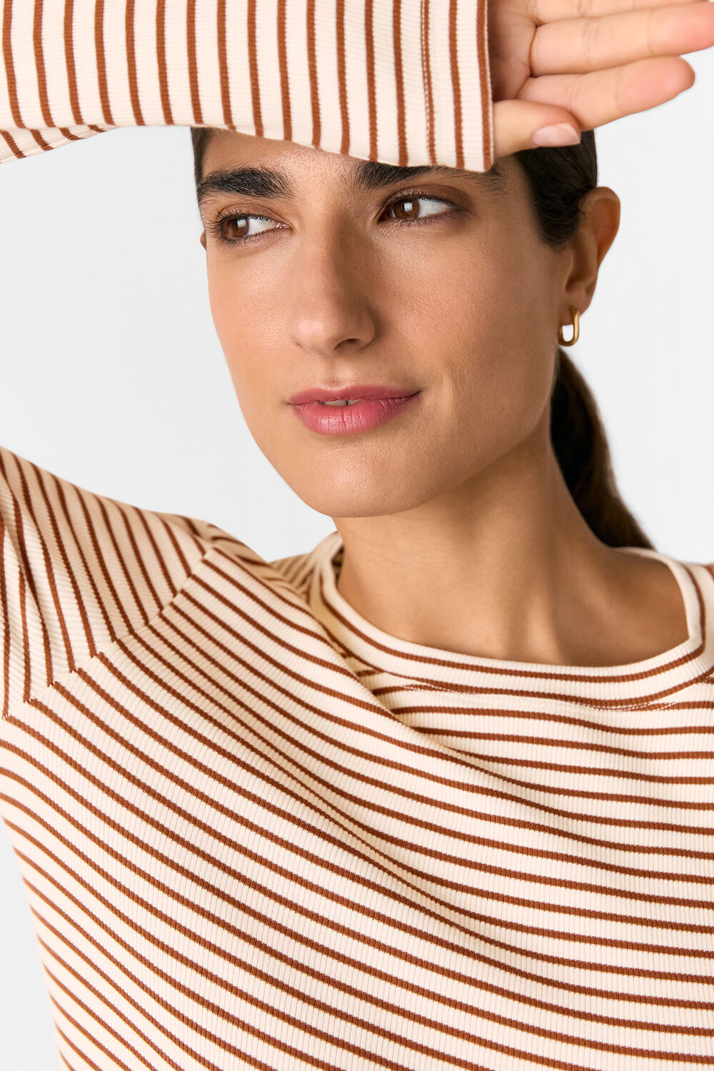 Stripe Crew Neck Jersey Top