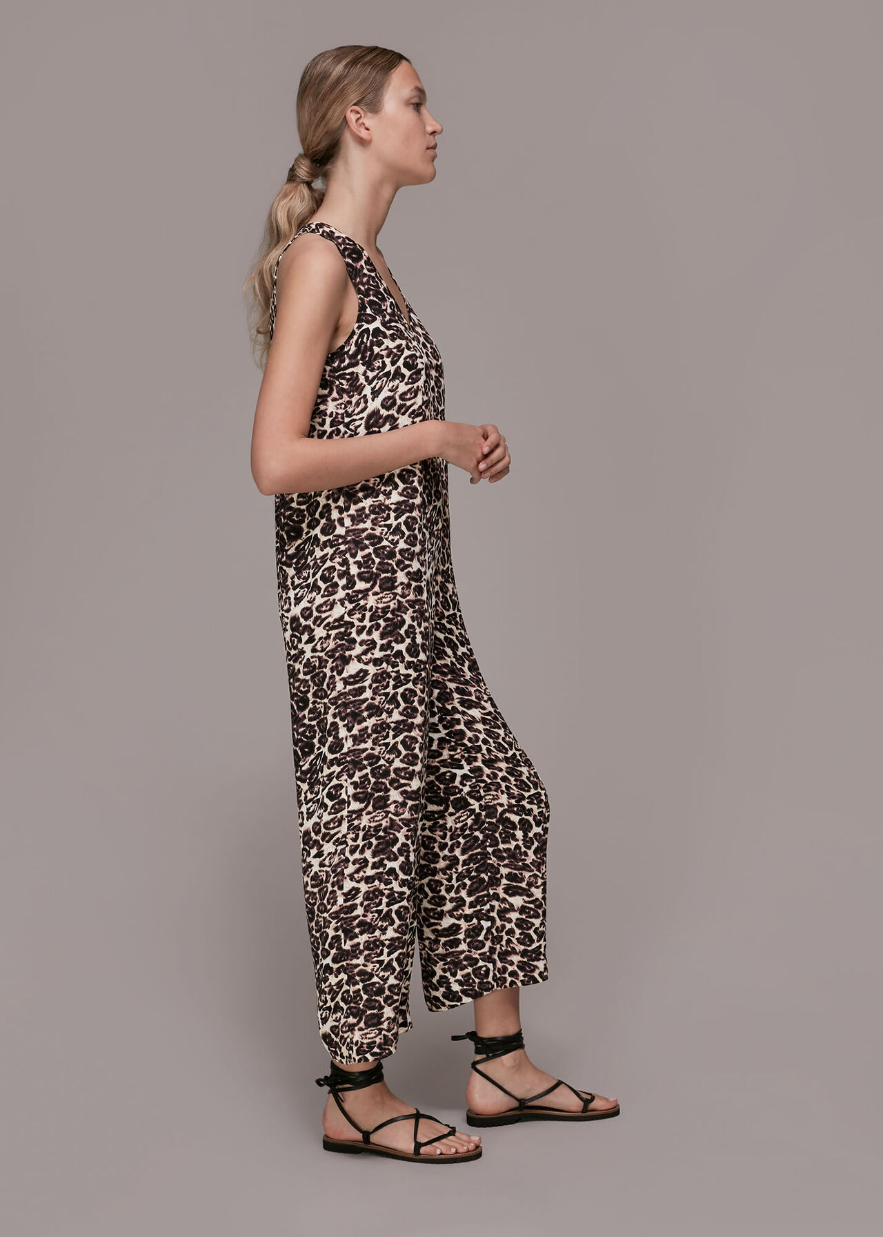 Clouded Leopard Print Jumpsuit