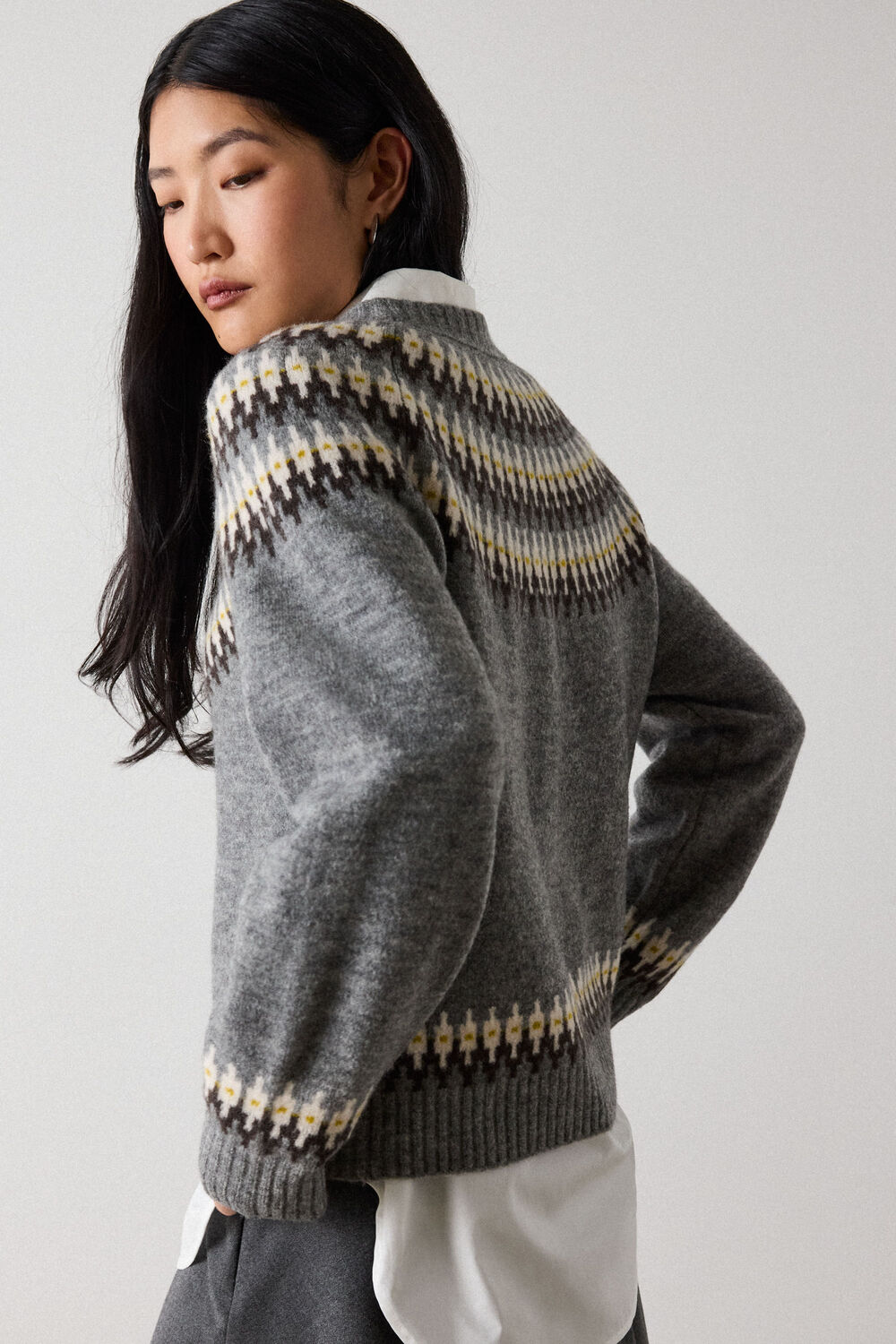 Wool Mix Fairisle Detail Knit