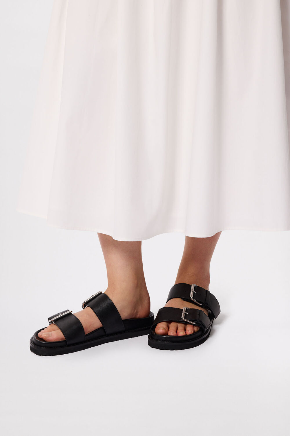 Black Double Buckle Slide