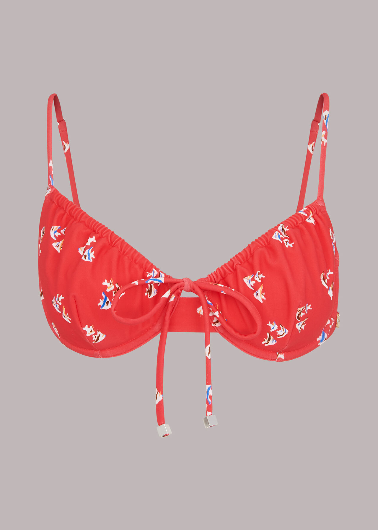 Red Fish Printed Bikini Top | WHISTLES