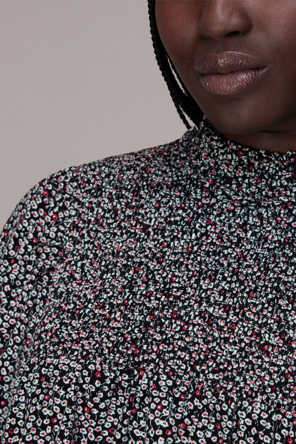Multicolour Micro Bud Pintuck Dress