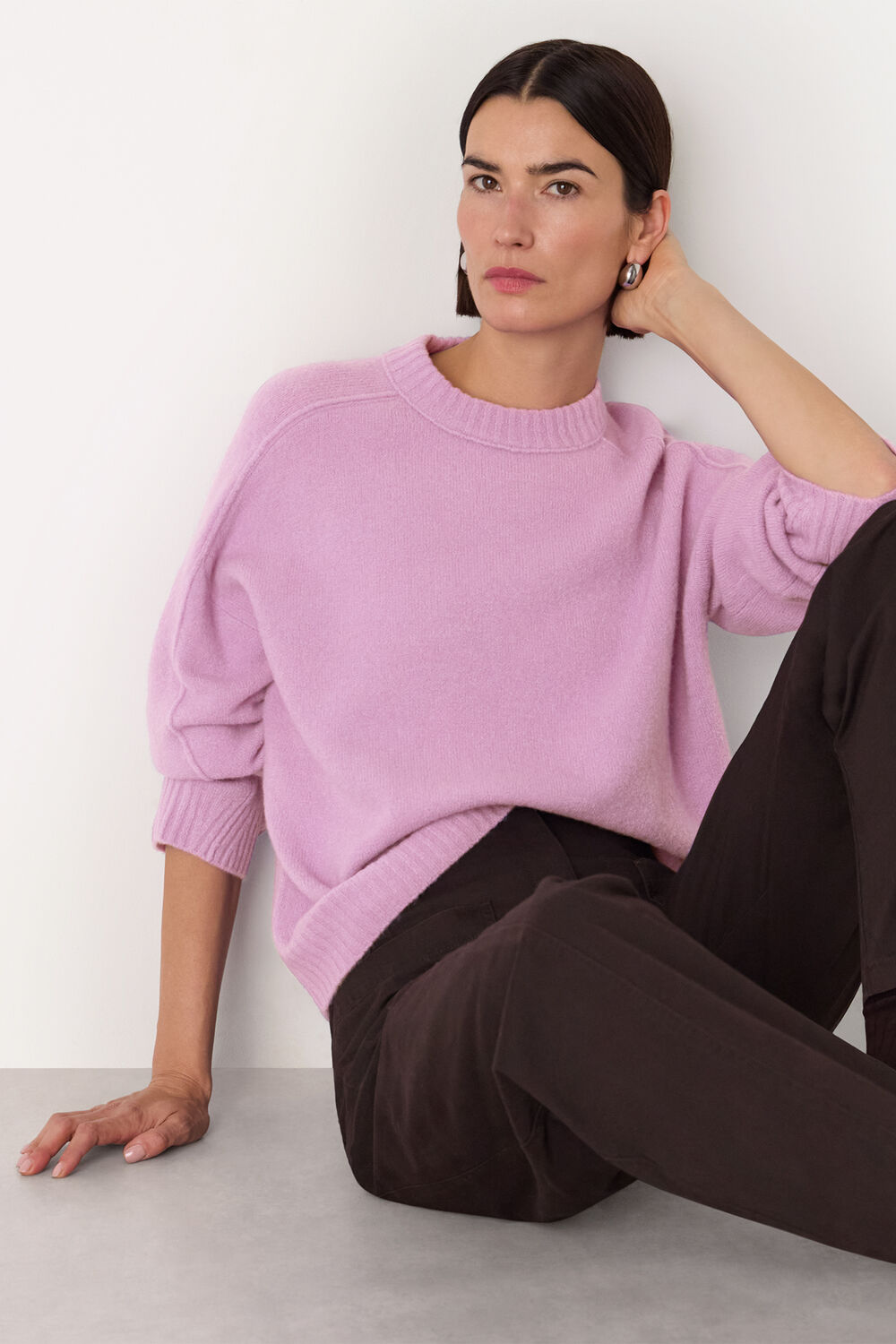 Lilac Wool Mix Seam Detail Knit