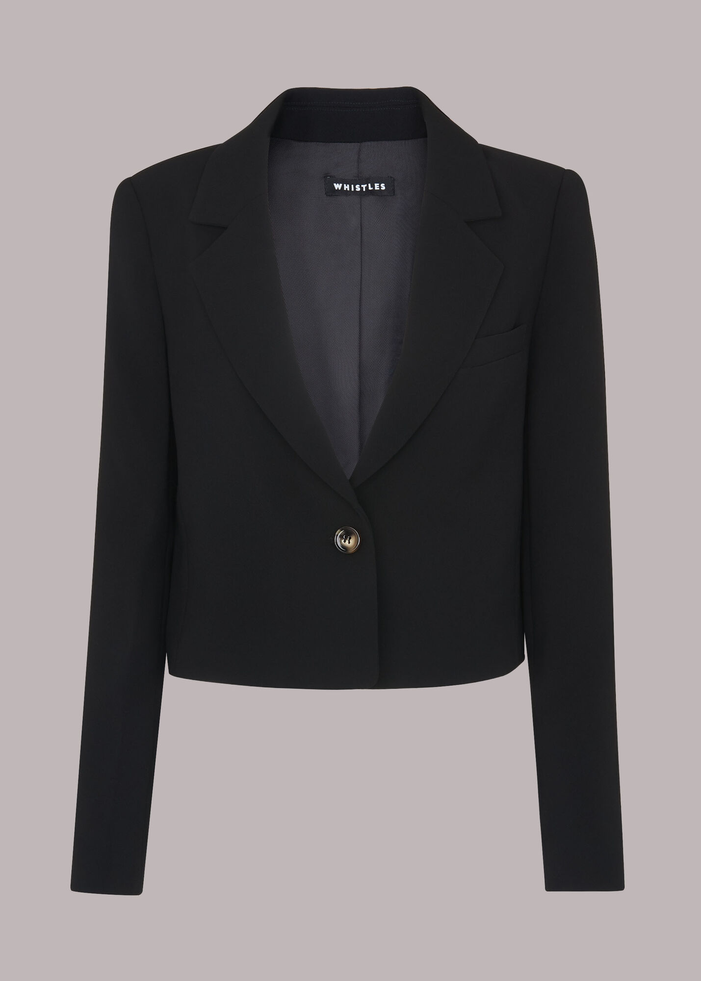 Black Cropped Blazer WHISTLES Whistles UK