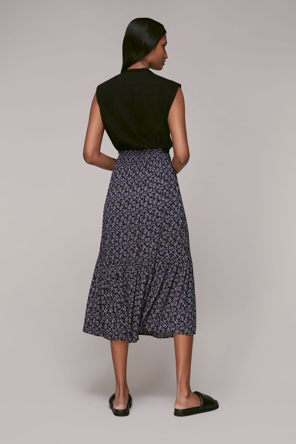 Kinetic Print Tie Front Skirt Multicolour