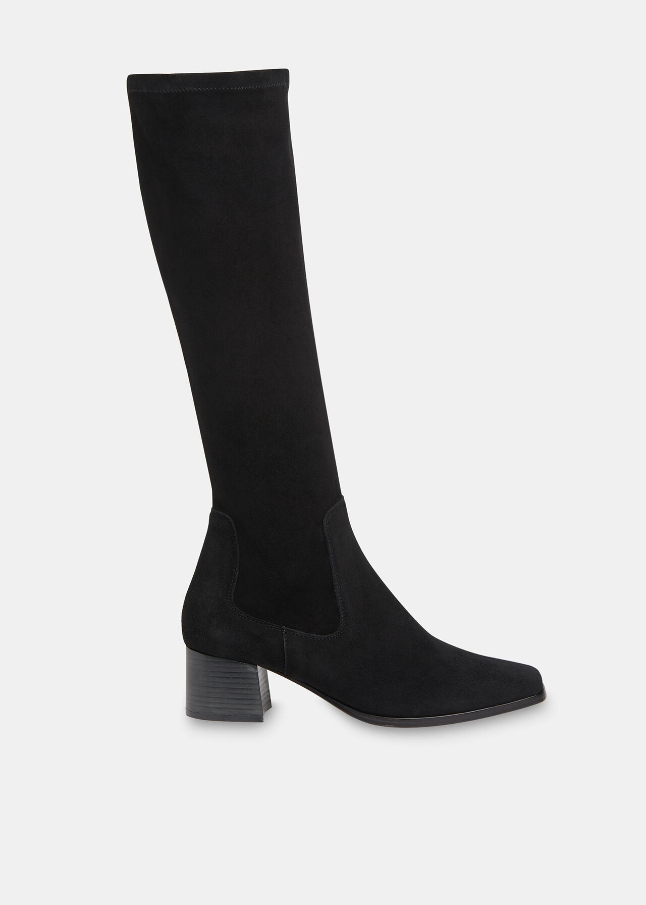 Black Blaire Stretch Knee High Boot | WHISTLES | Whistles UK