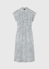 Petite Flecked Animal Collared Dress