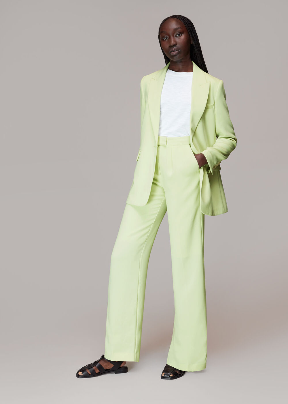 Lime Bella Pleat Front Pants&nbsp;