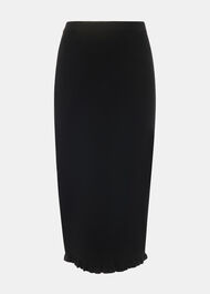Frill Hem Knitted Midi Skirt