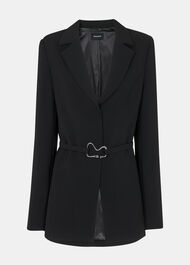 Black Corinna Belted Crepe Coord