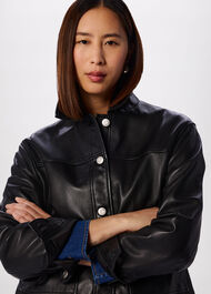 Natia Leather Western Jacket