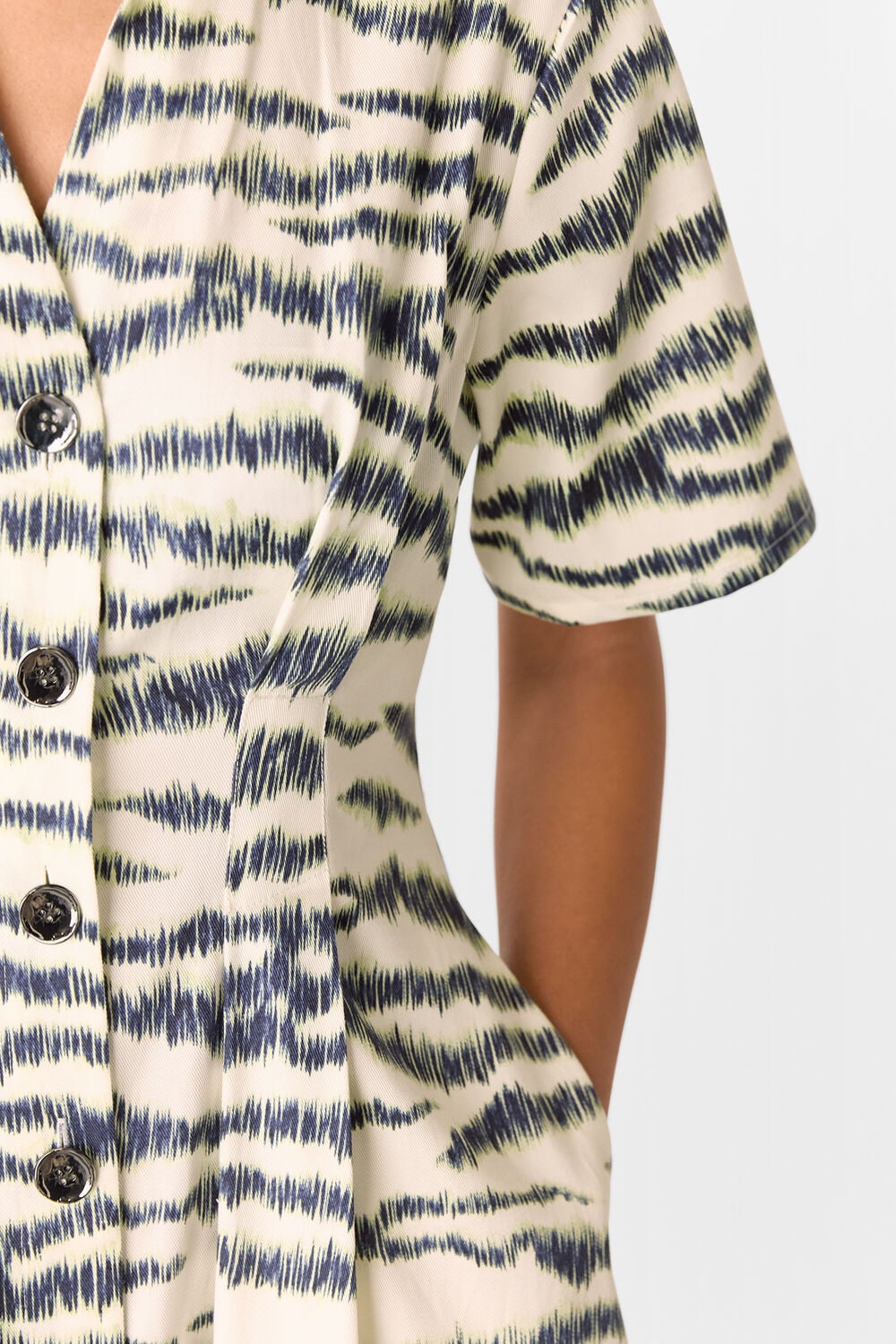 Ivory Feathered Tiger Midi Dress