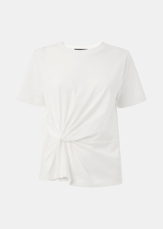 White Twist Front Detail Tee