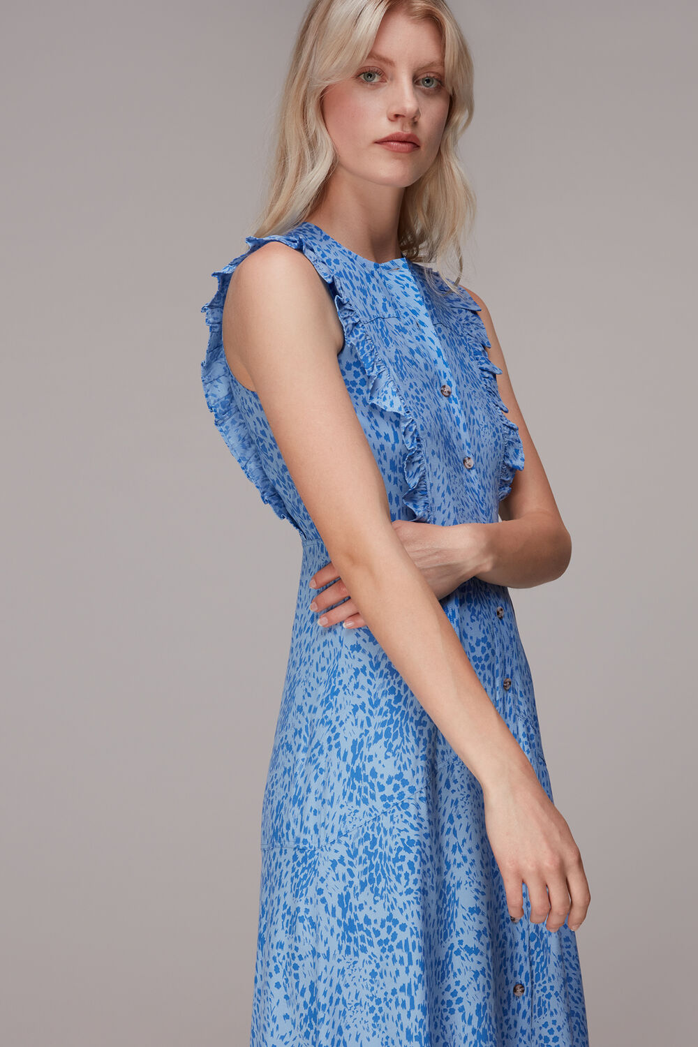 Lively Animal Frill Midi Dress