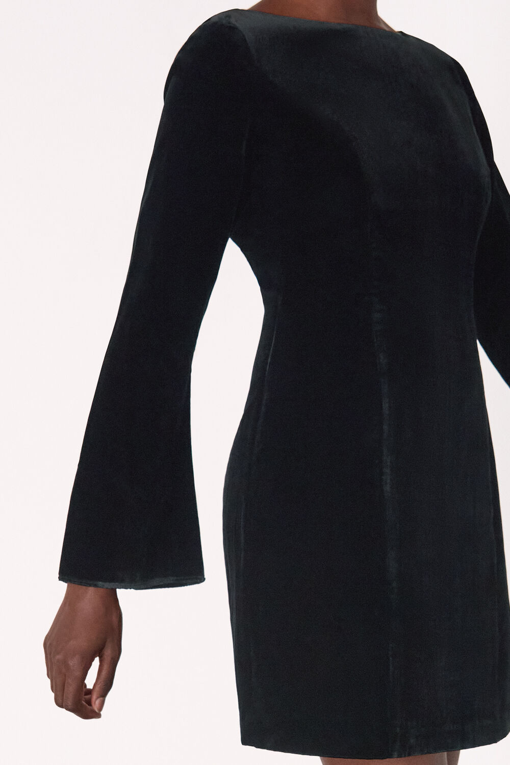 Black Velvet Flare Sleeve Dress