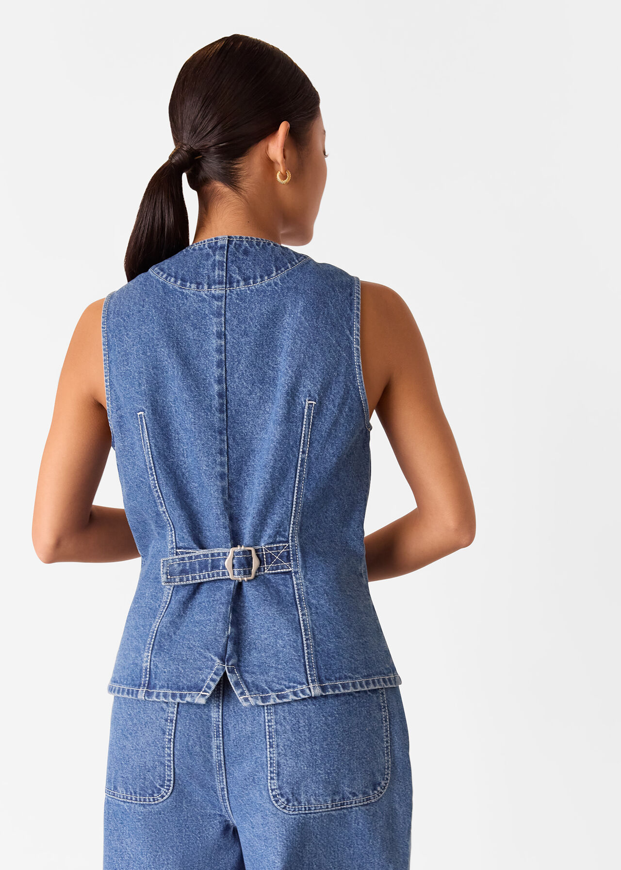 Petite Slim Fit Cotton Waistcoat