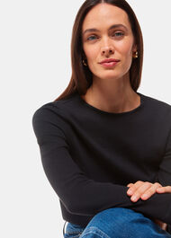 High Neck Long Sleeve Rib Top