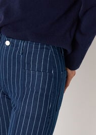 Pinstripe Barrel Leg Jean