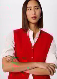 V Neck Button Front Knit Tank