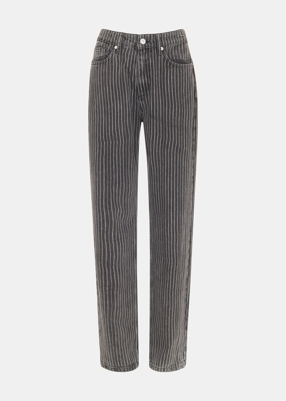 Washed Stripe Straight Jean