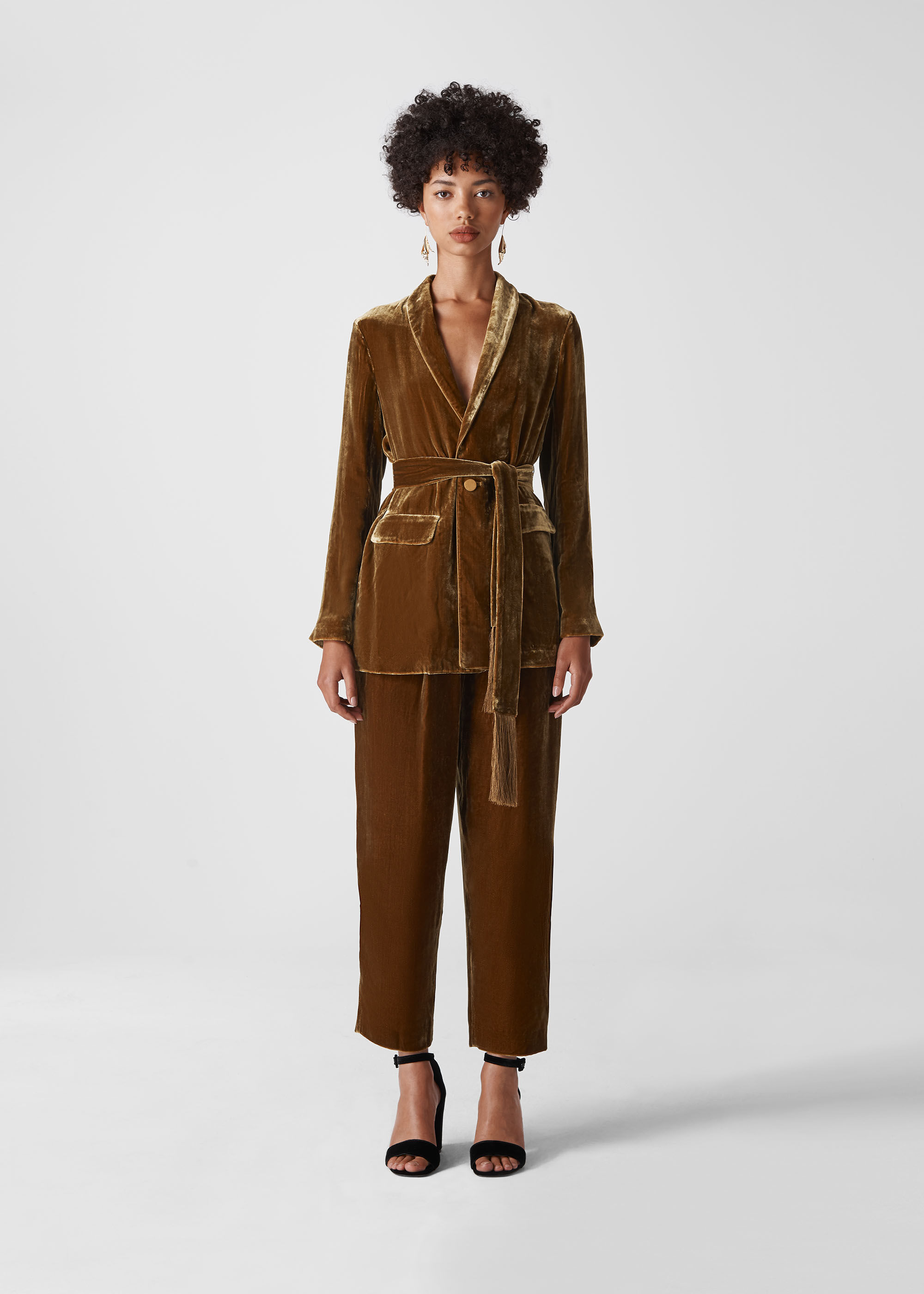 velvet belted jacket