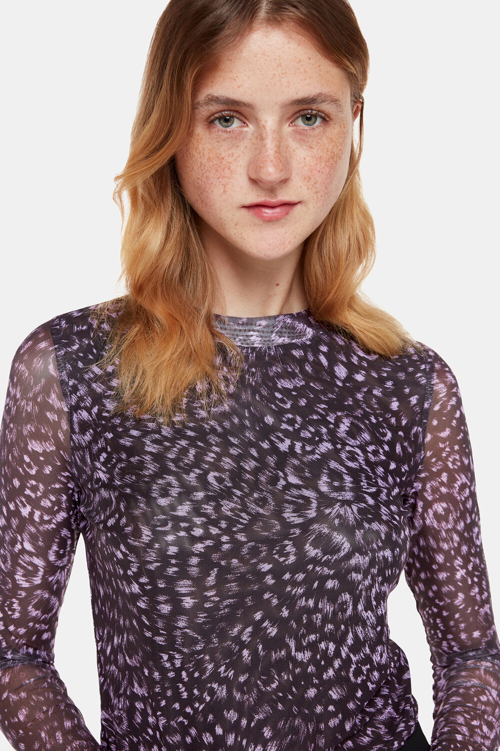 Feather Leopard Mesh Top