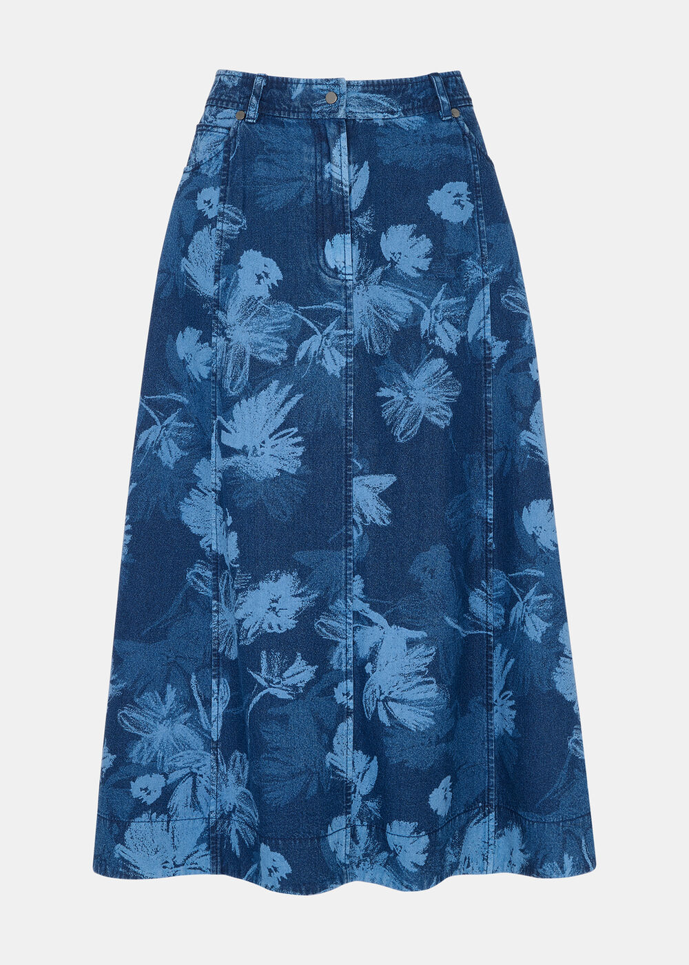 Chalk Print Midi Skirt