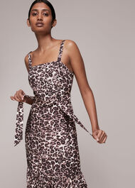 Eleta Leopard Silk Mix Dress