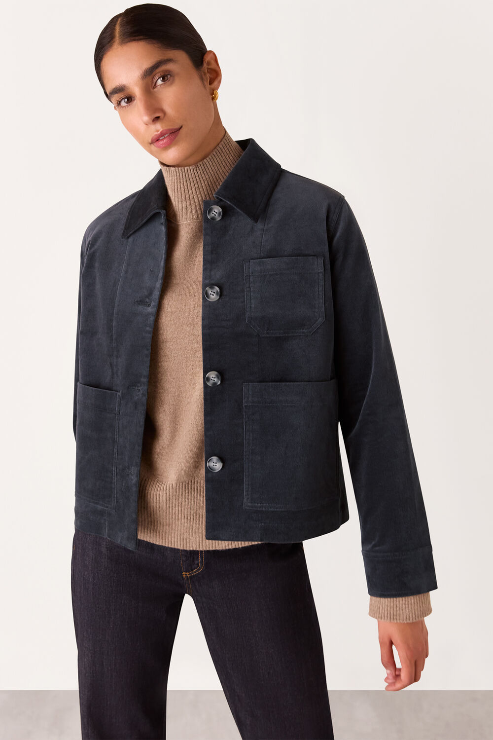 Dark Grey Nat Brushed Cotton Jacket