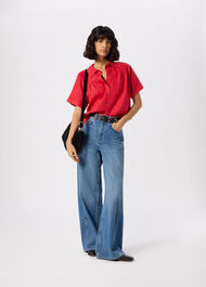 Gathered Linen Shirt