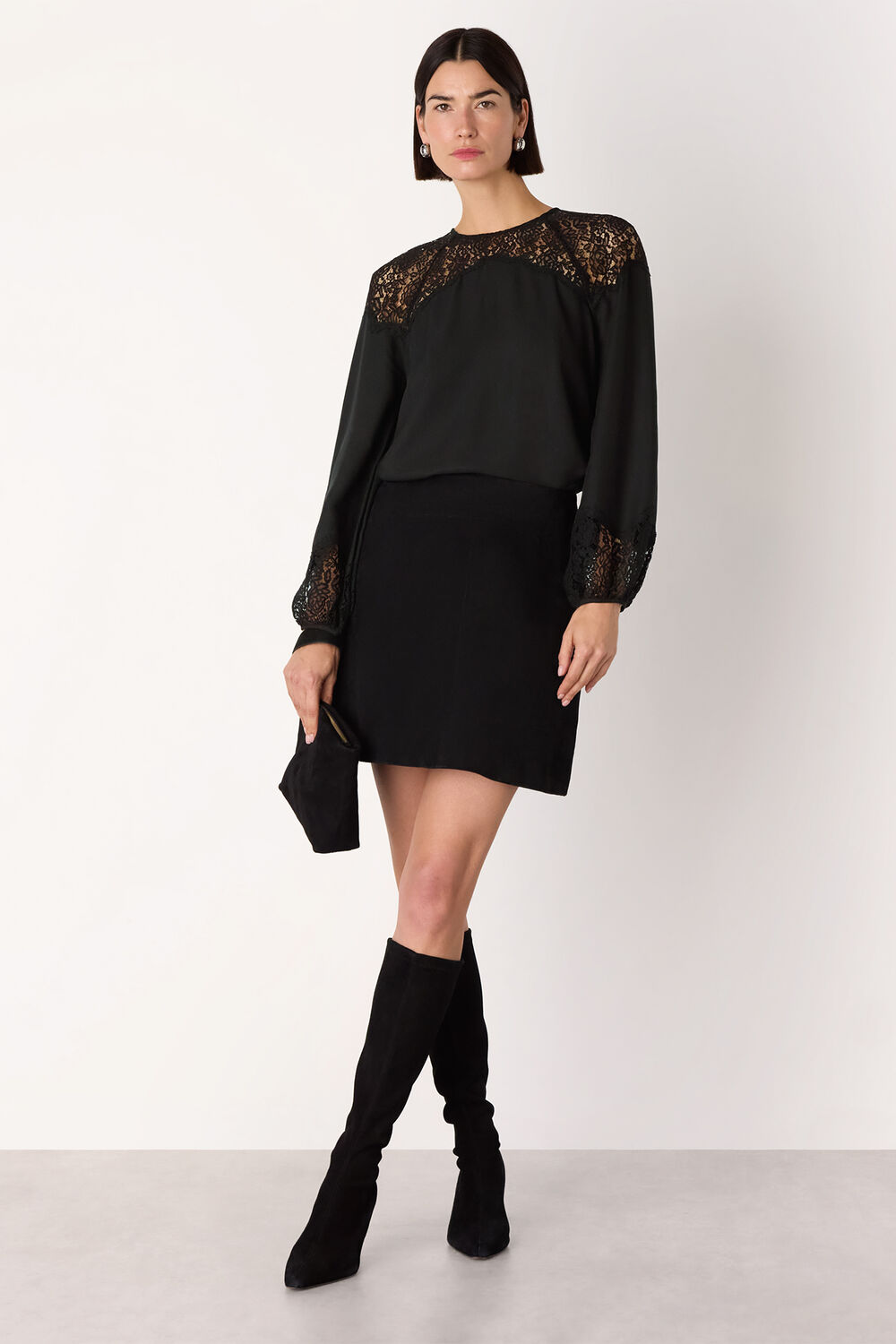 Lace Detail Satin Blouse
