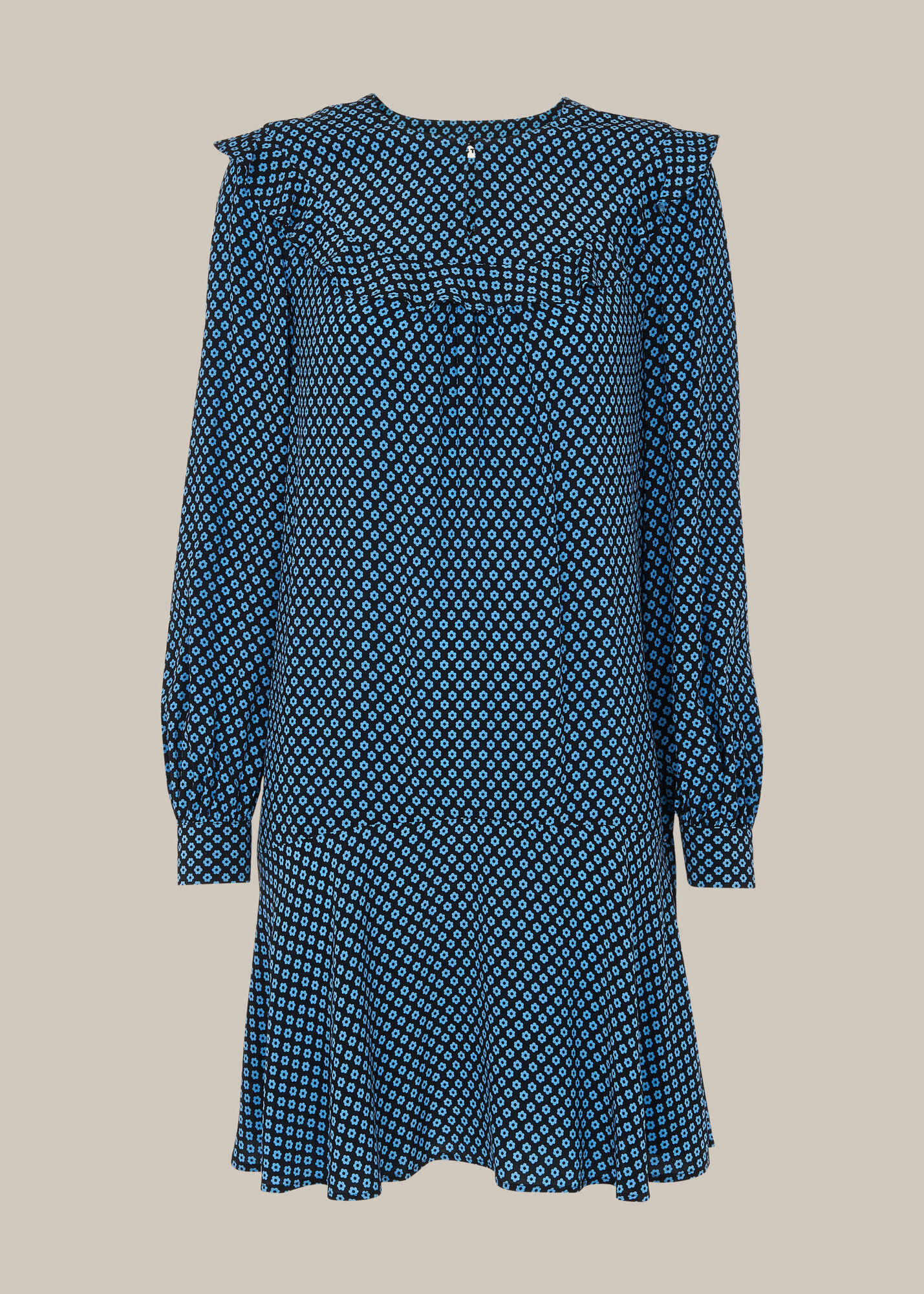 Blue/Multi Daisy Print Frill Dress WHISTLES Whistles US