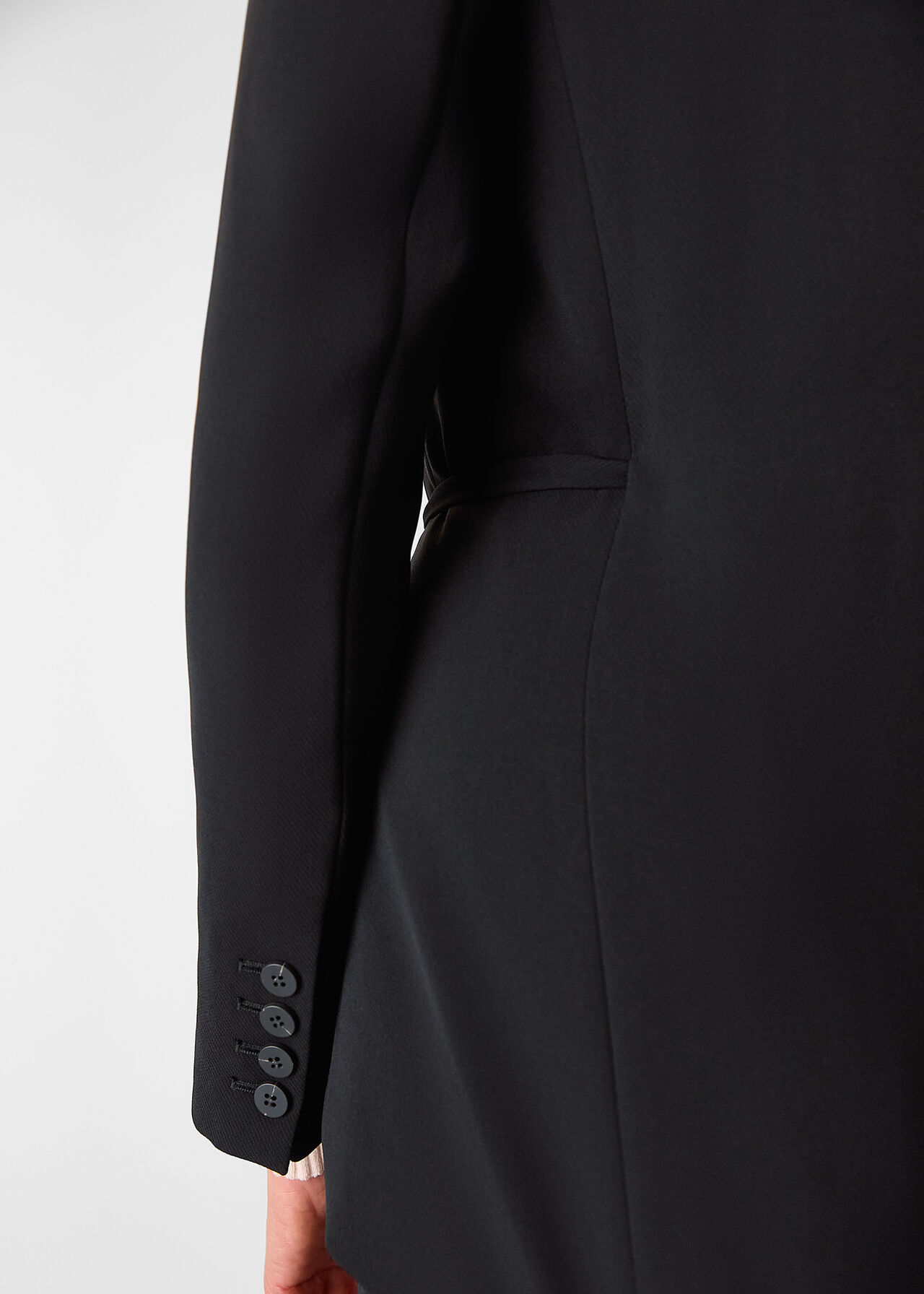 Black Corinna Belted Crepe Coord