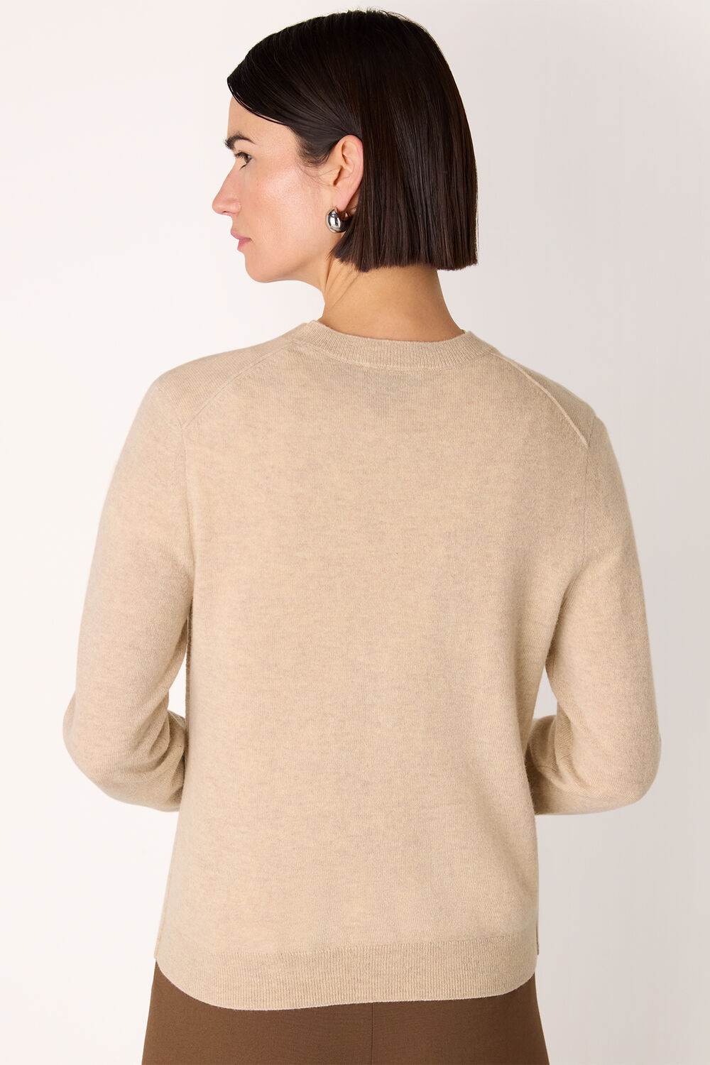 Oatmeal Wool V Neck Knit