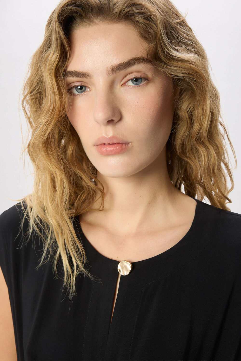 Black Button Detail Tie Jumpsuit