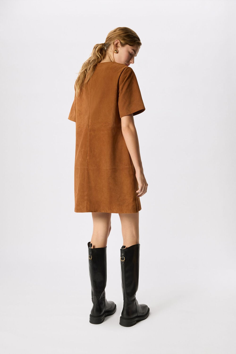 Suede Boxy Mini Dress