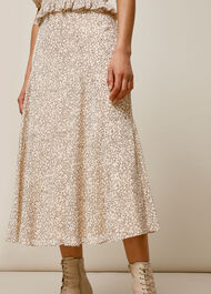 Sketched Floral Skirt White/Multi
