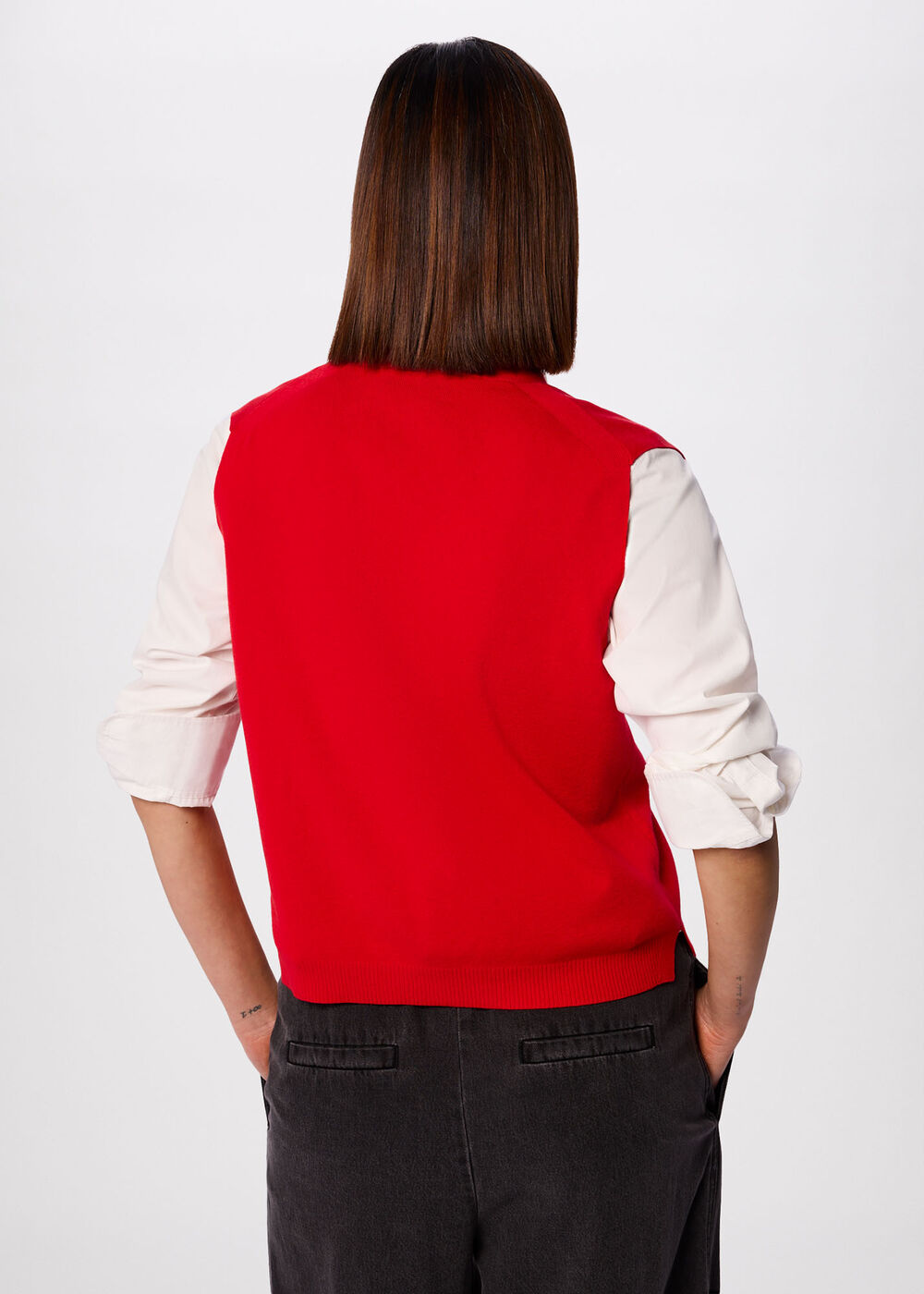 V Neck Button Front Knit Tank